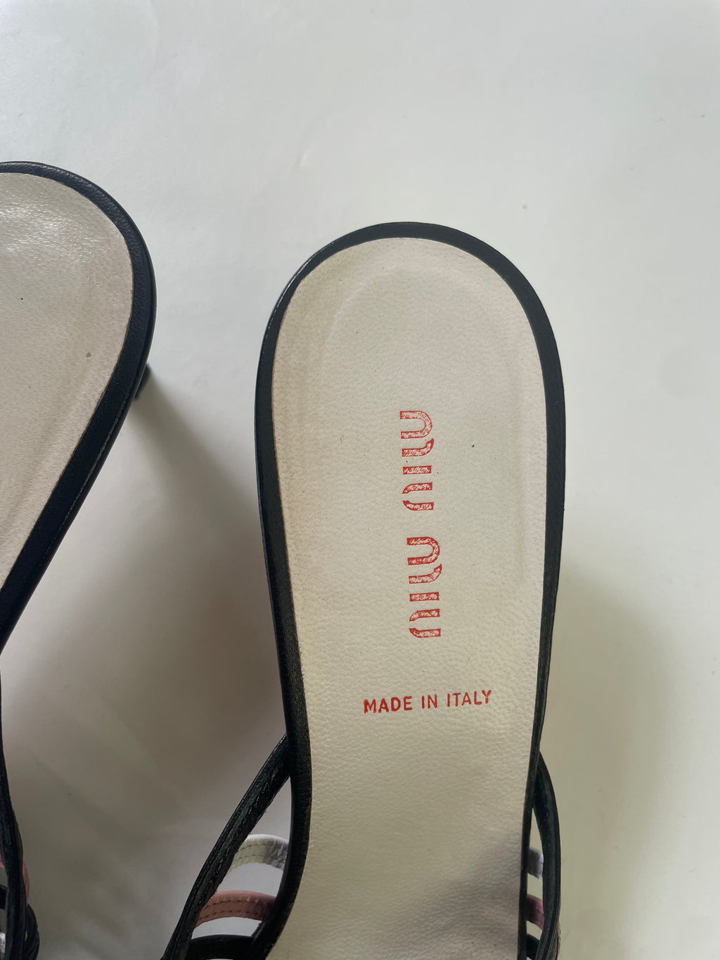 Miu Miu Leather Lattice Kitten Heel Mules