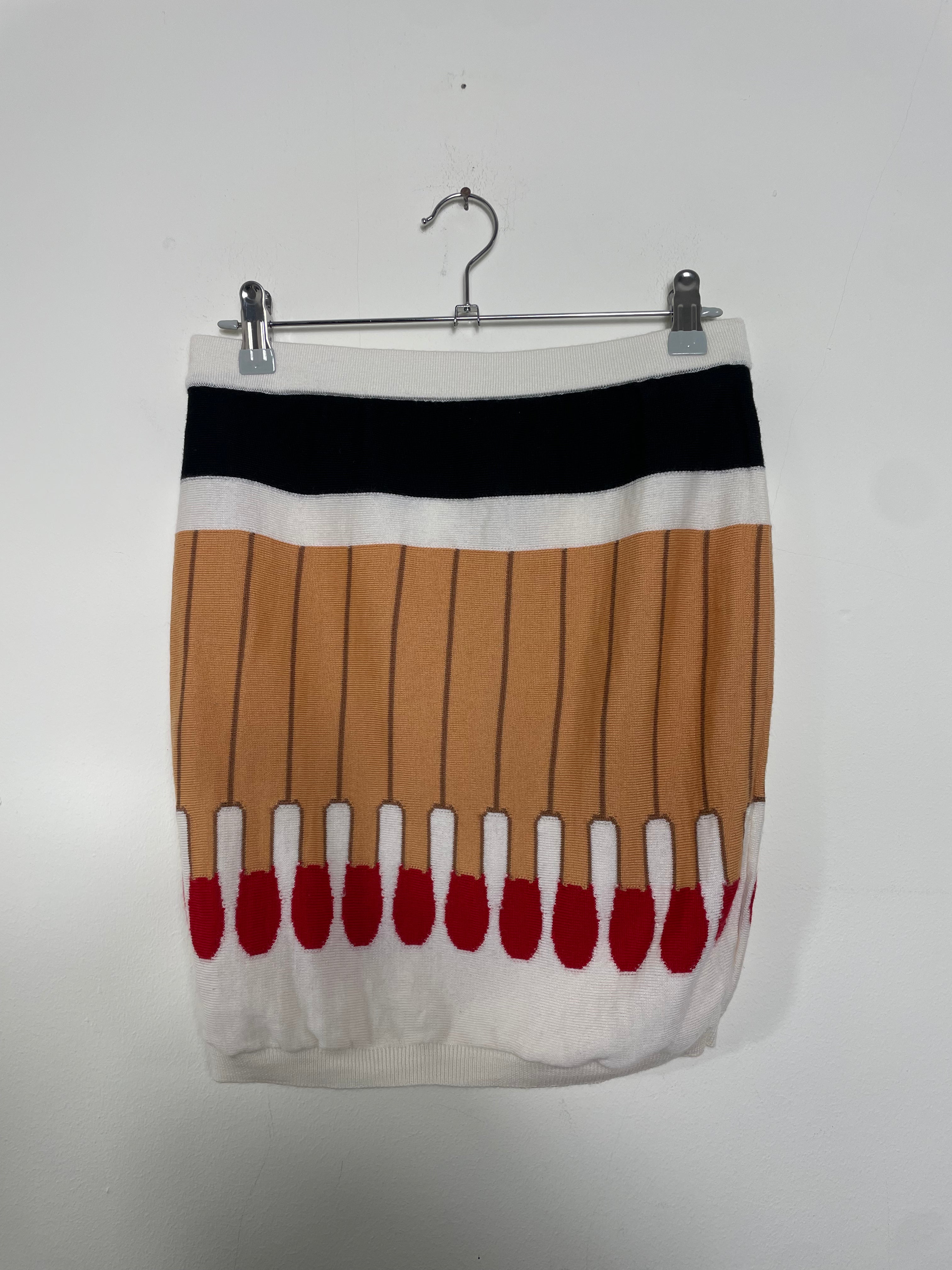 Moschino Fall 2016 Match Stick Pencil Mini Skirt