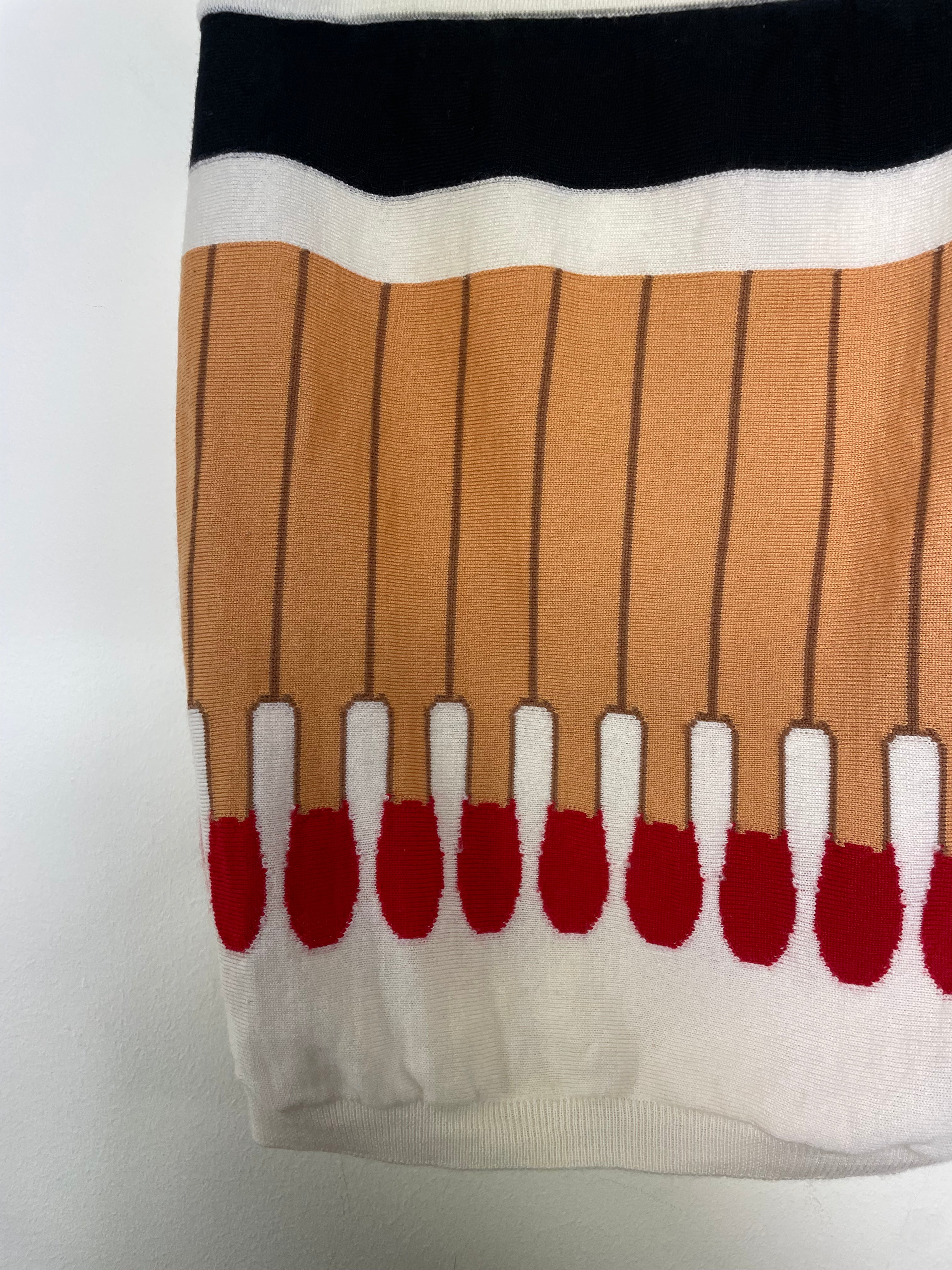 Moschino Fall 2016 Match Stick Pencil Mini Skirt