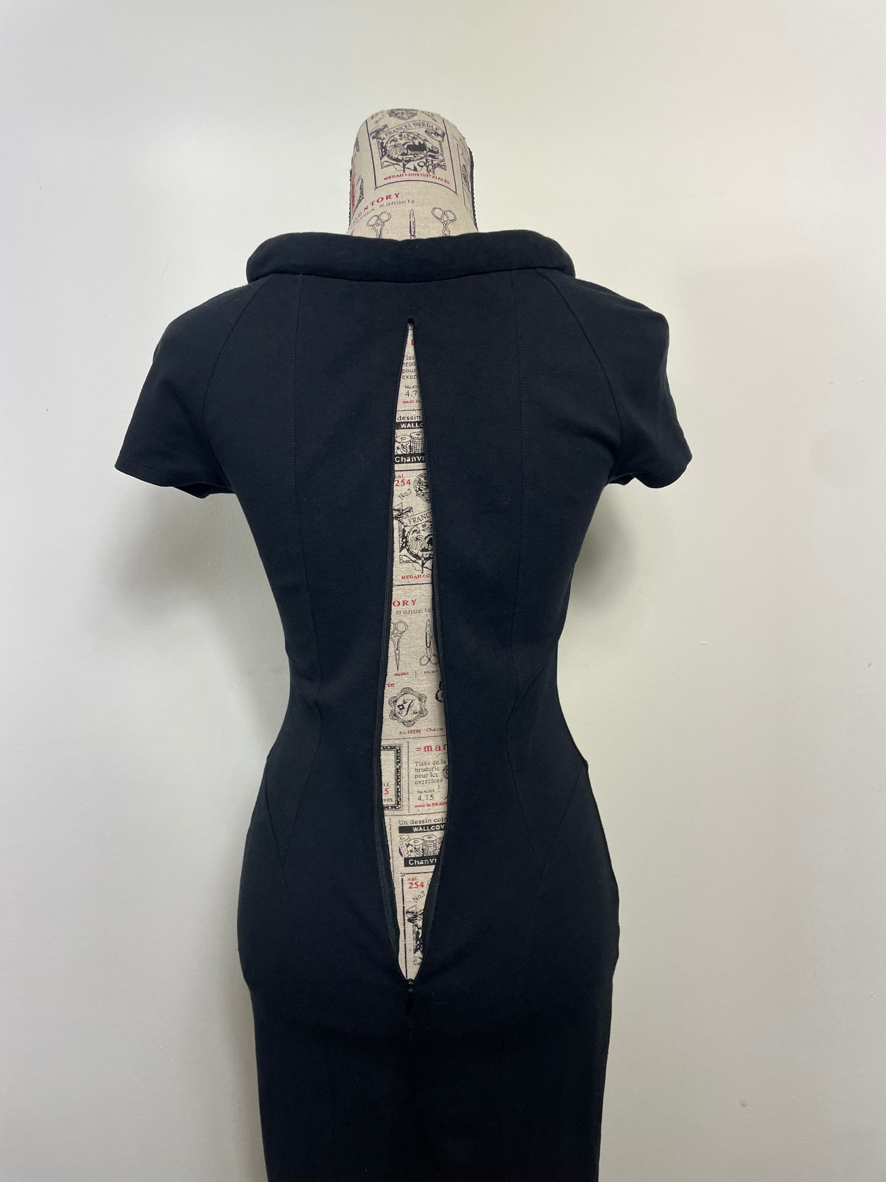 Plein Sud Façal Amor Black Padded Collar Fitted Dress