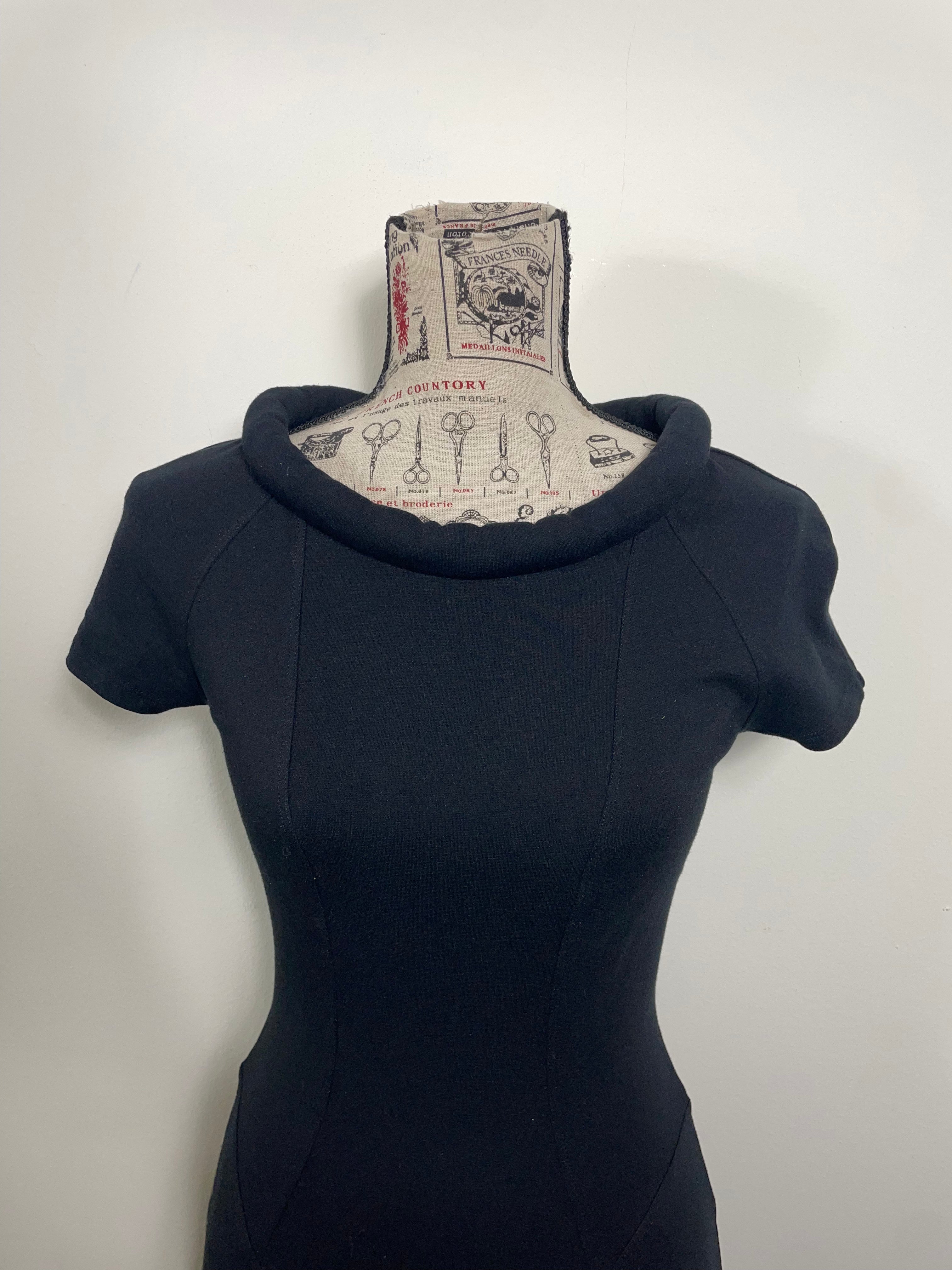 Plein Sud Façal Amor Black Padded Collar Fitted Dress