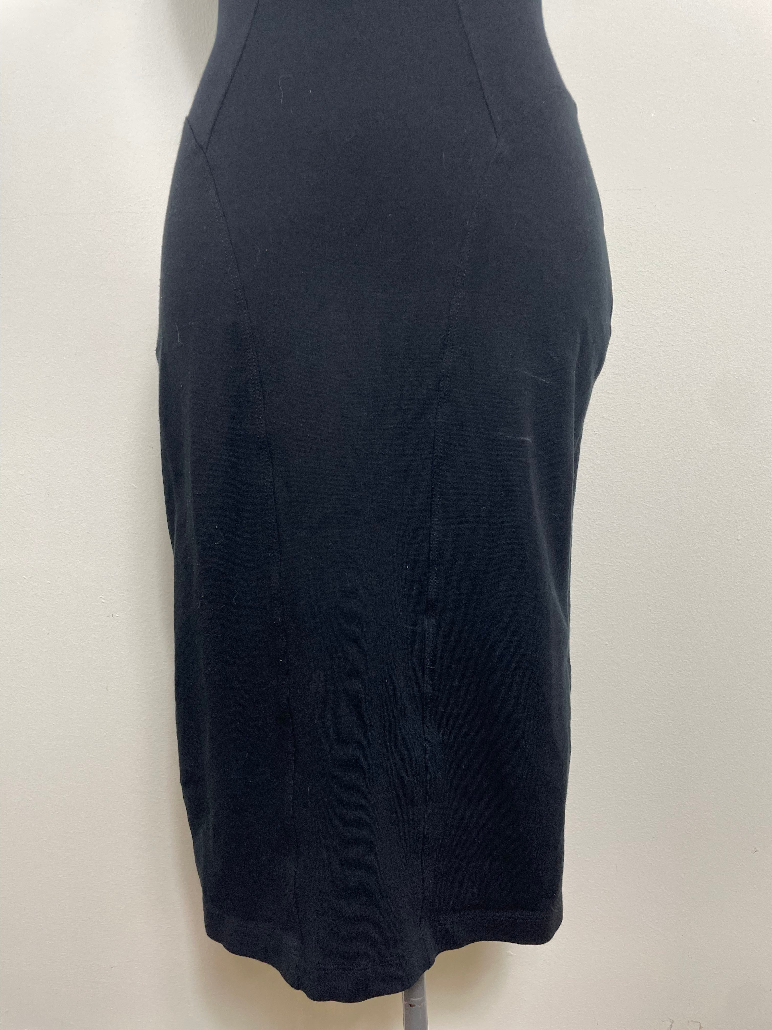 Plein Sud Façal Amor Black Padded Collar Fitted Dress