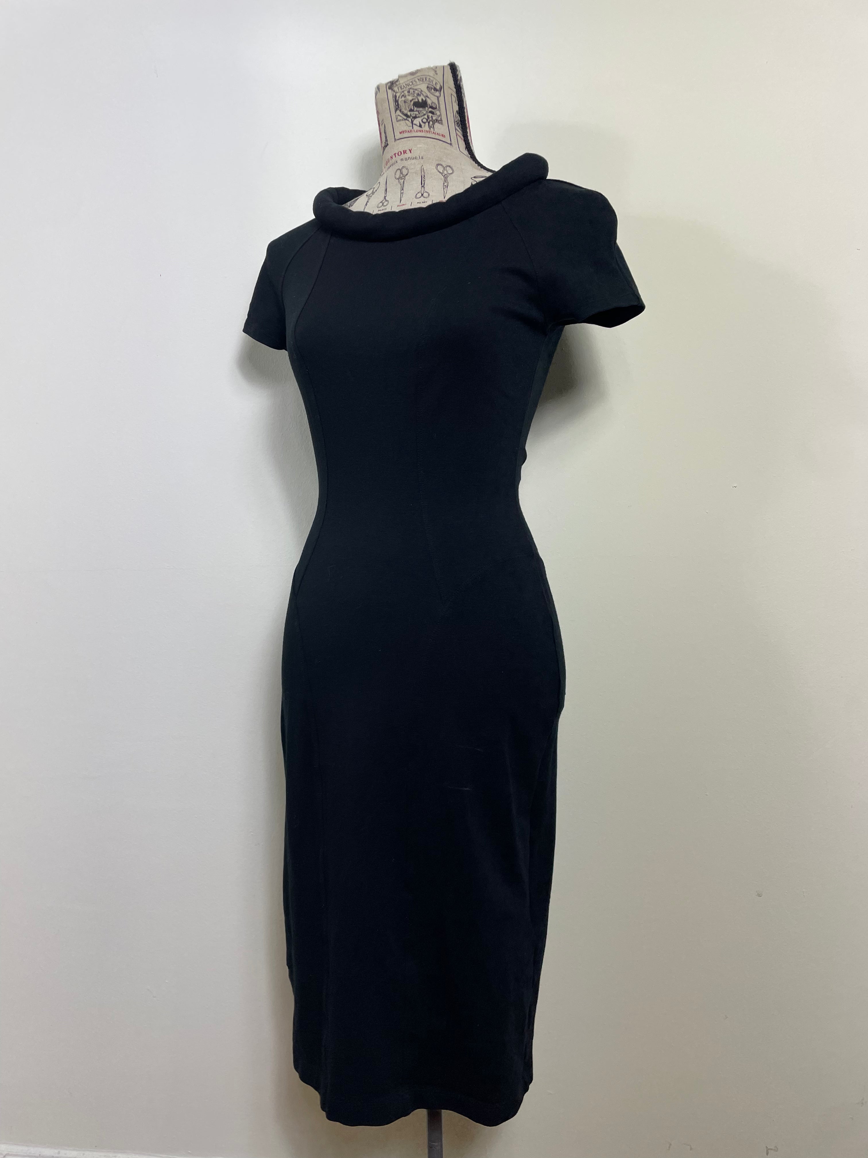 Plein Sud Façal Amor Black Padded Collar Fitted Dress