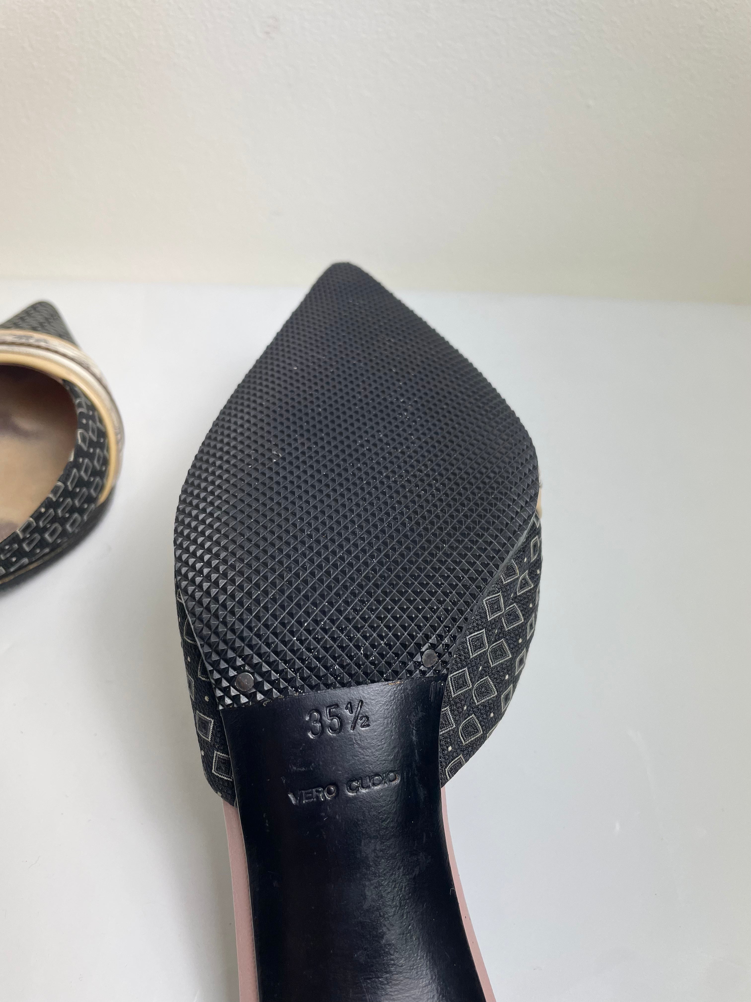 Prada Oriental Vintage Kitten Heel Mules
