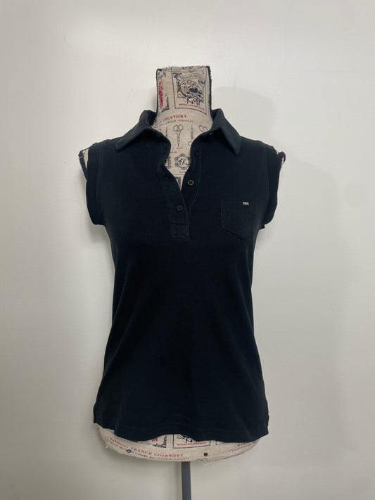 Prada Sporty Black Sleeveless Button Down Polo