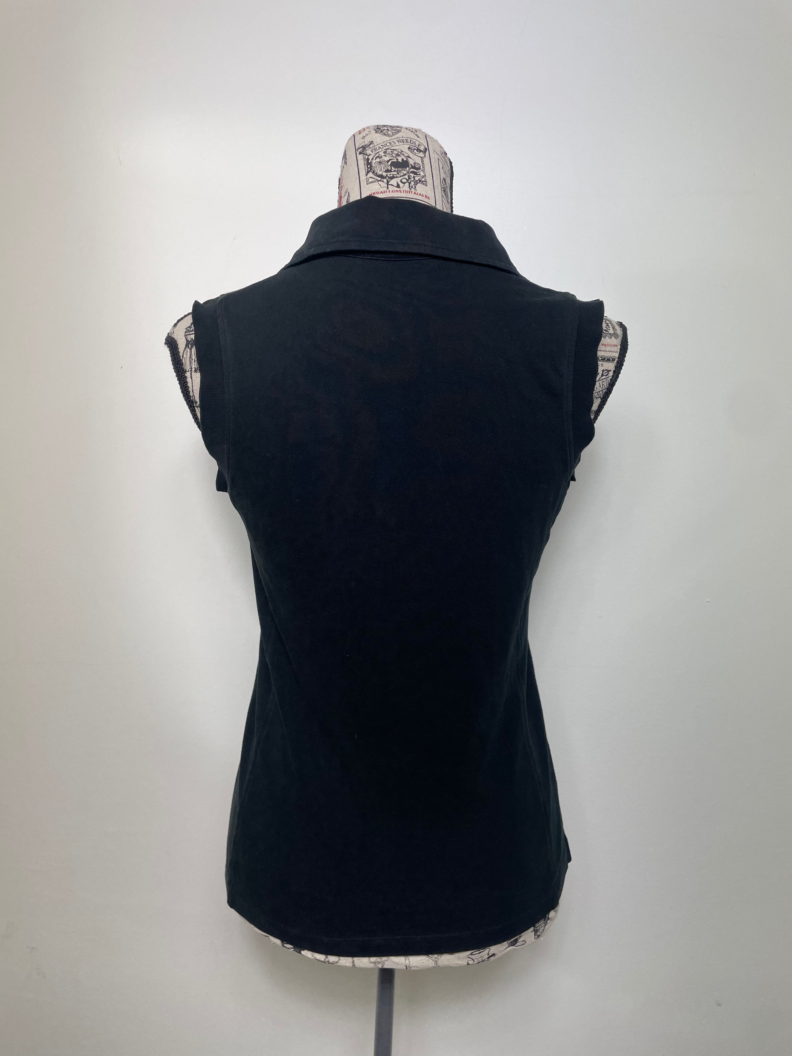 Prada Sporty Black Sleeveless Button Down Polo