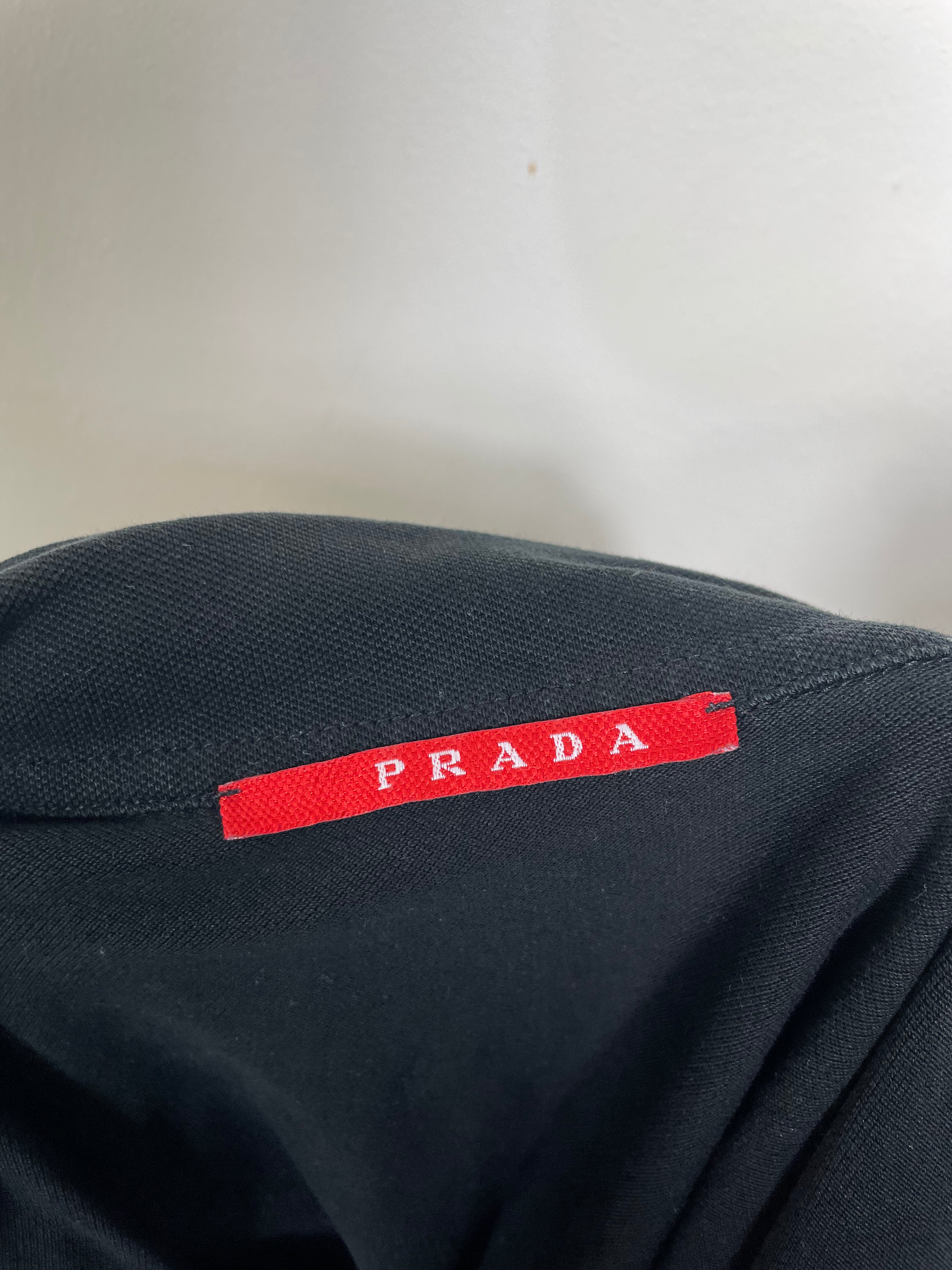 Prada Sporty Black Sleeveless Button Down Polo