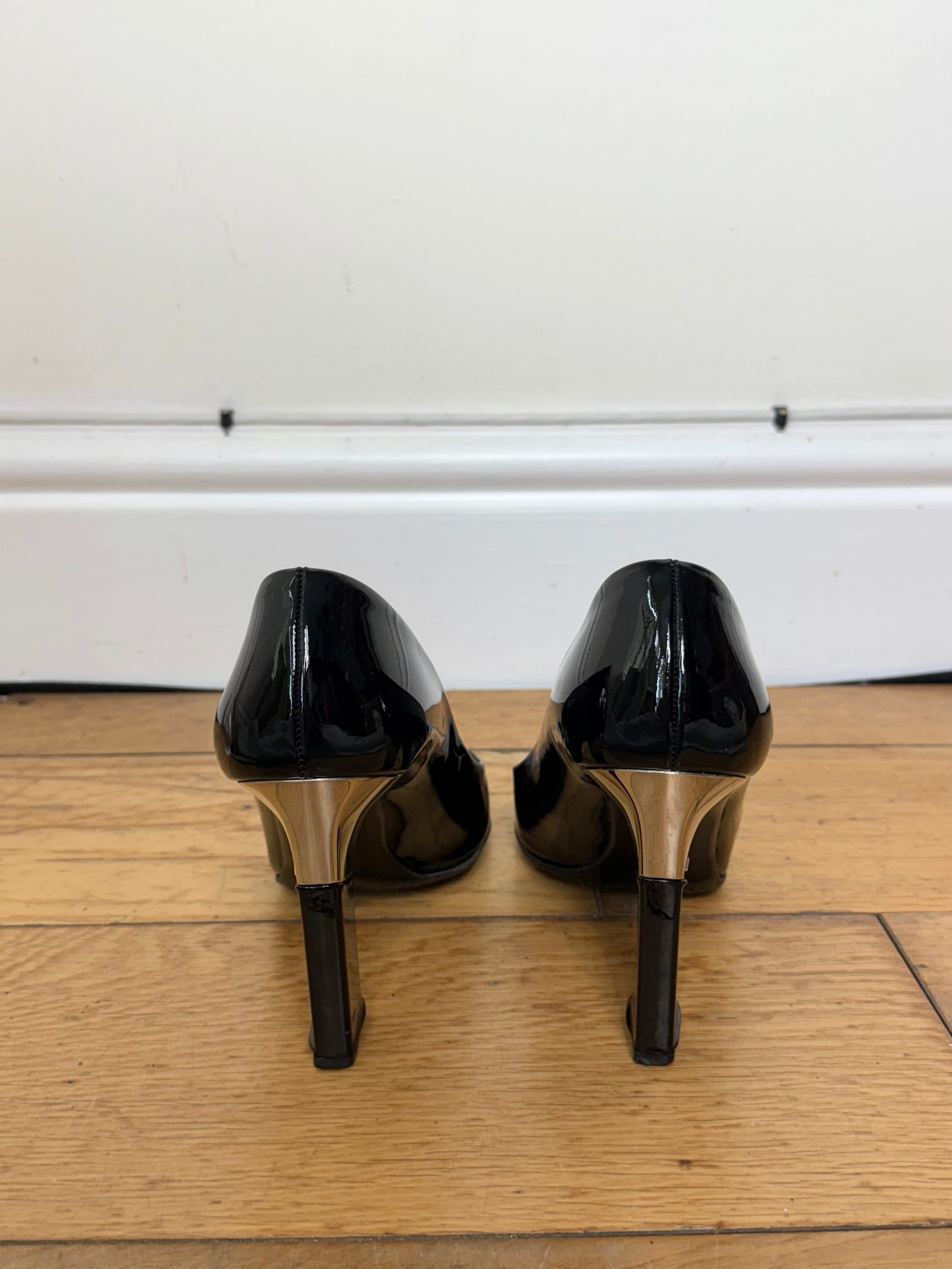 Prada Vintage Patent Black Heels