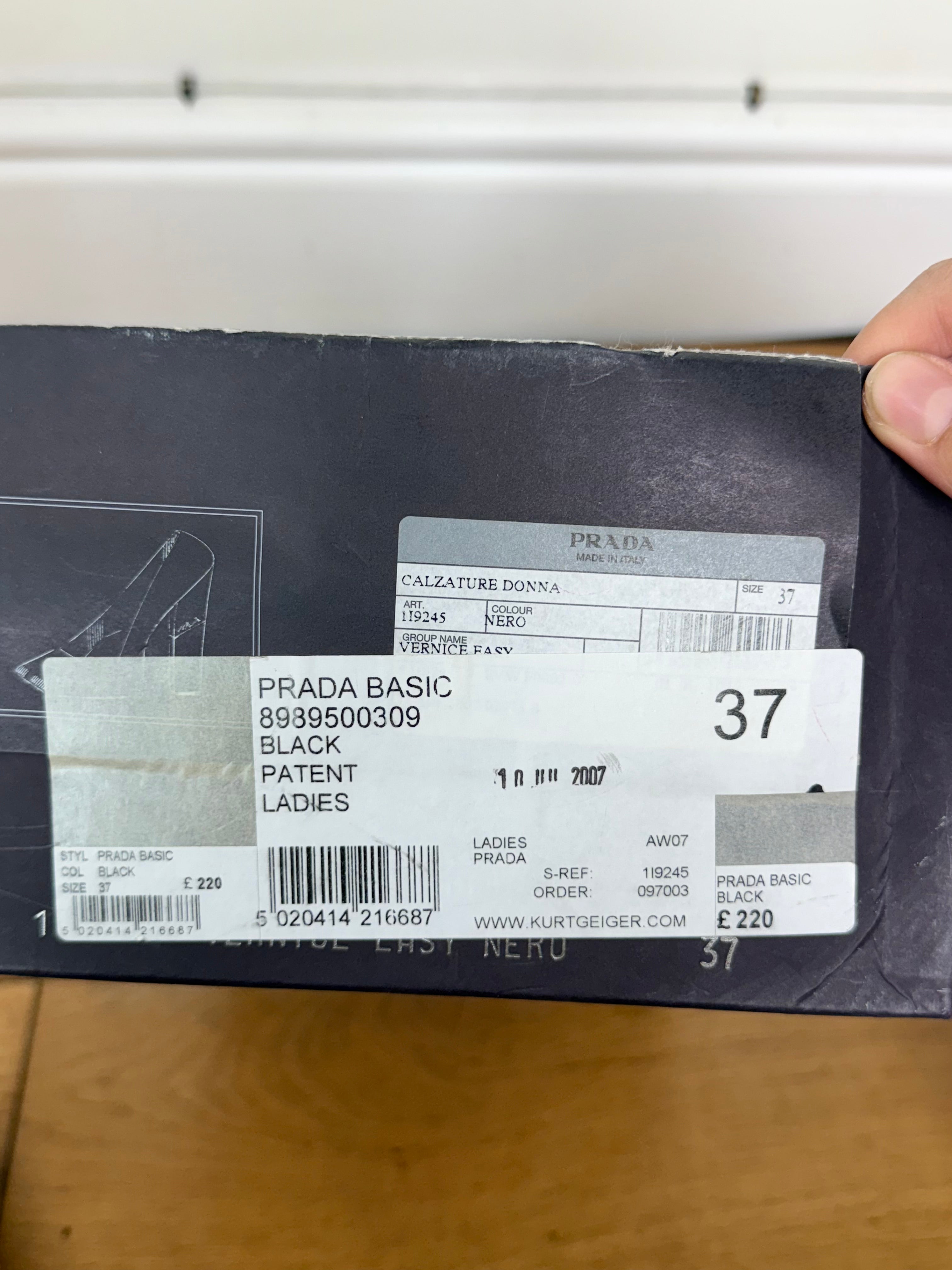 Prada Vintage Patent Black Heels