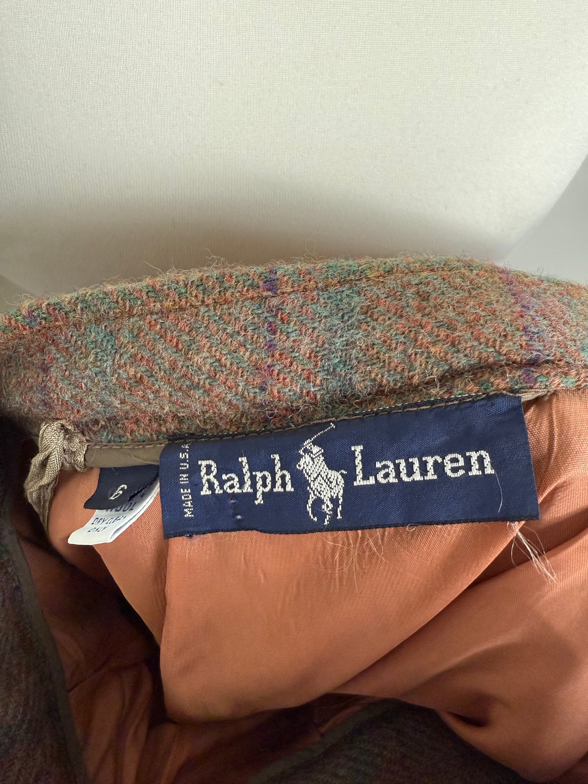 Ralph Lauren 100% Wool Vintage Check Skirt