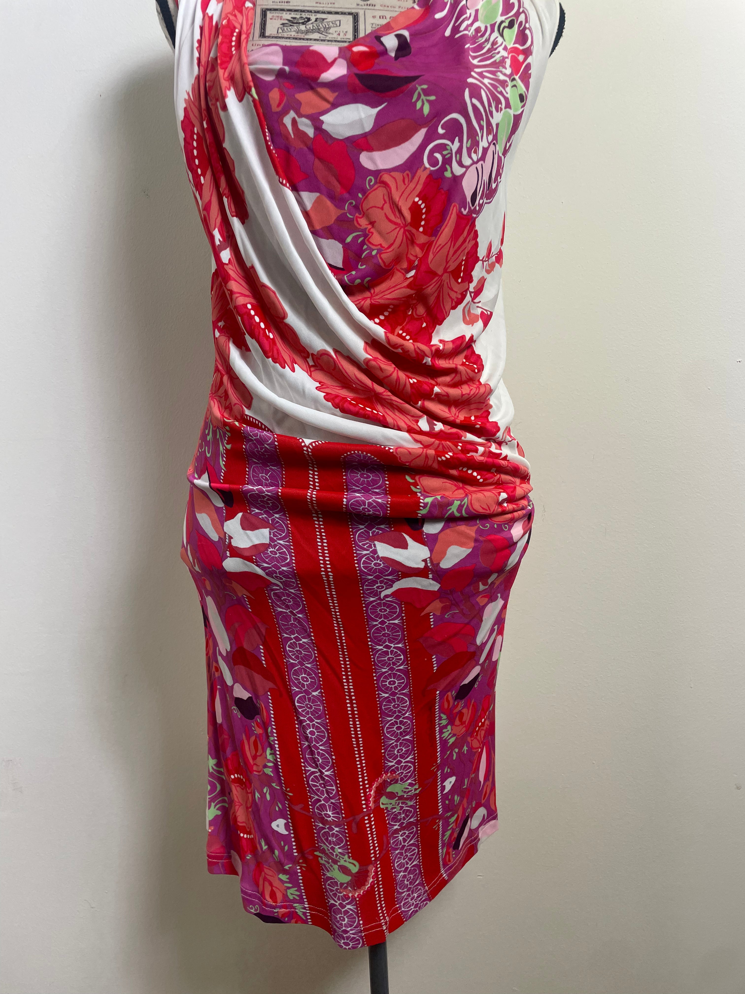 Roberto Cavalli Class Asymmetric Drapped Dress