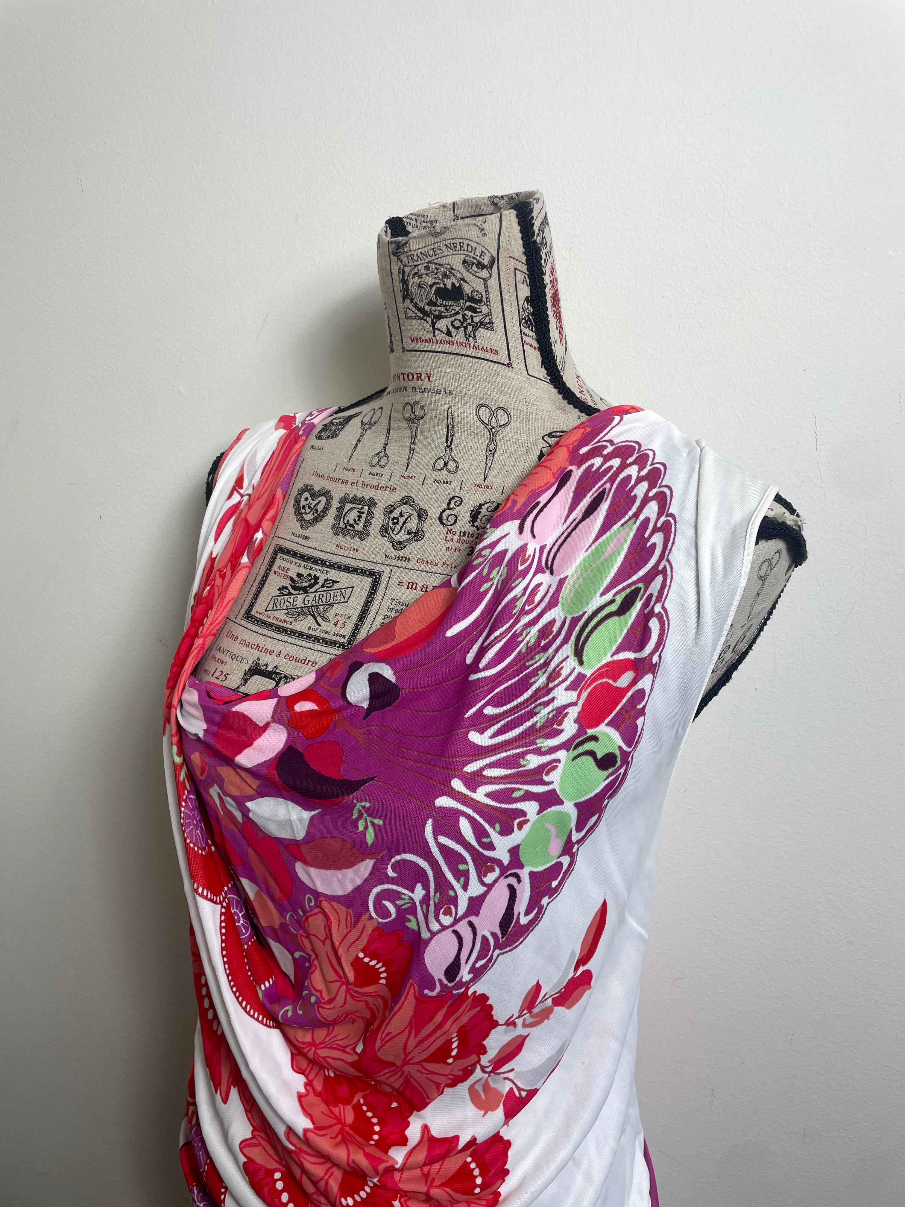 Roberto Cavalli Class Asymmetric Drapped Dress