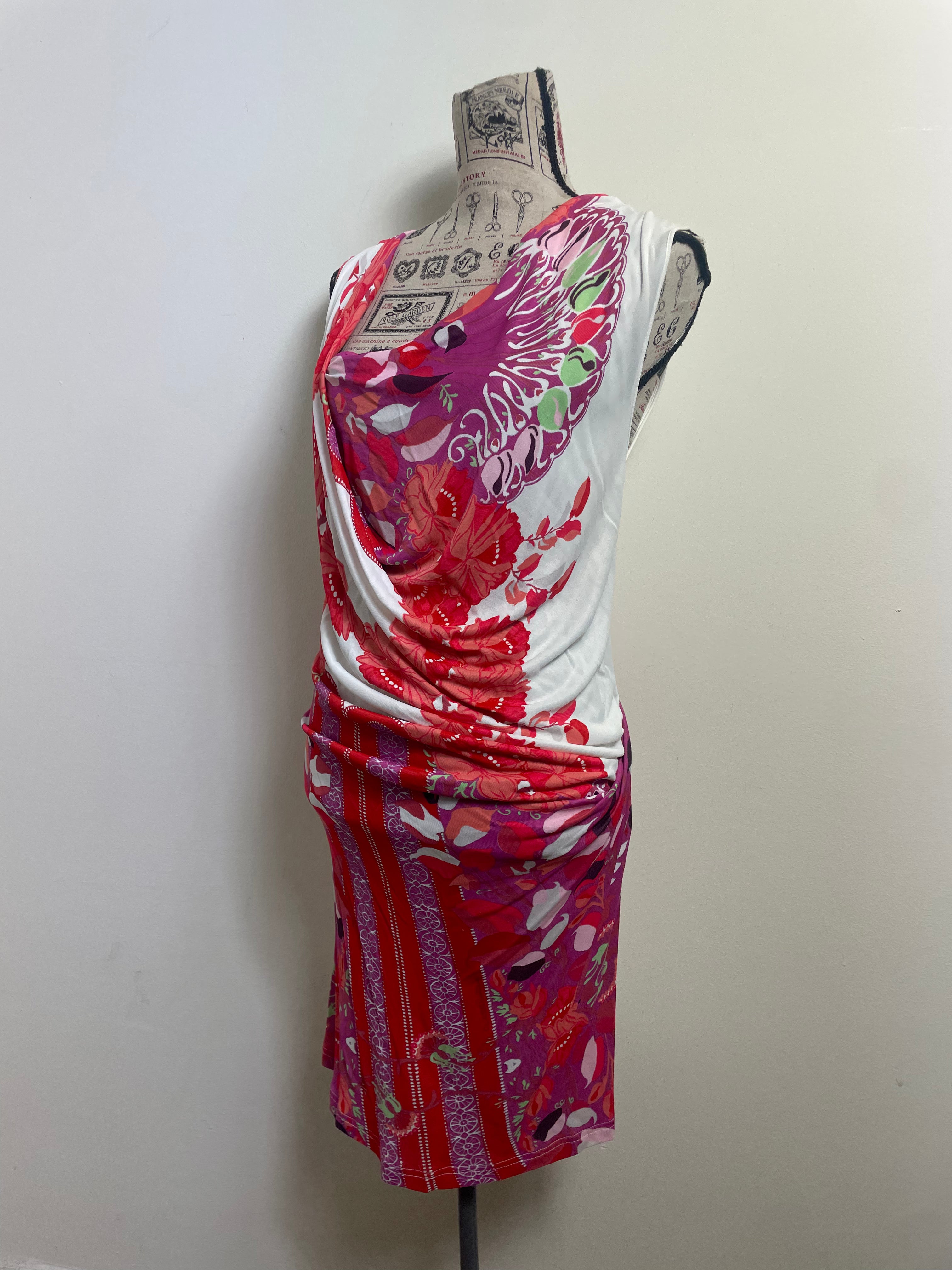 Roberto Cavalli Class Asymmetric Drapped Dress