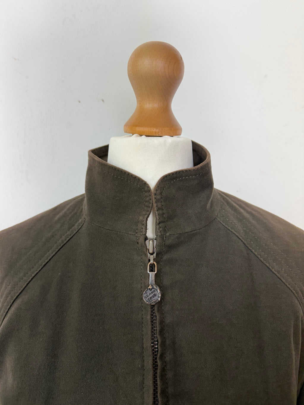 Roberto Cavalli Class Vintage Embroidered Khaki Zip-Up Jacket