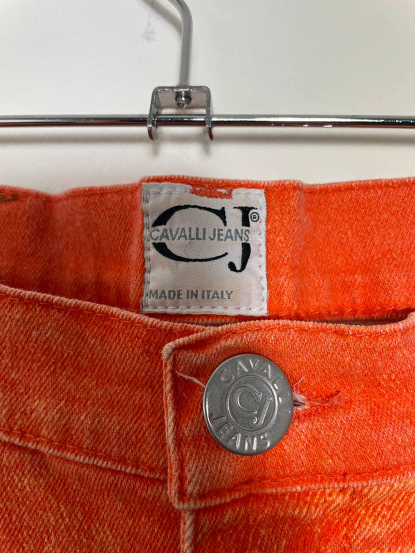Roberto Cavalli Orange Distressed Ombre Straight Leg Jeans