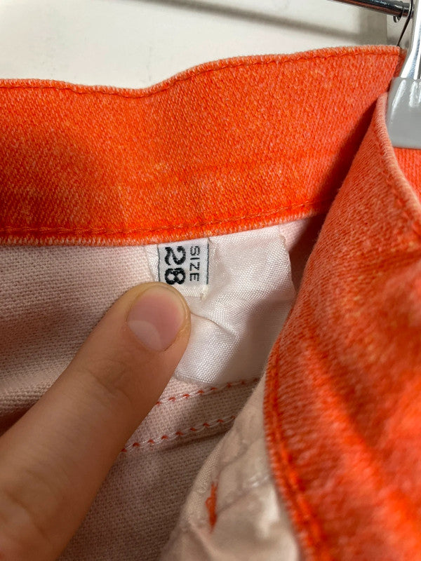 Roberto Cavalli Orange Distressed Ombre Straight Leg Jeans