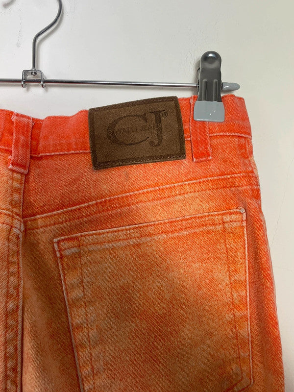 Roberto Cavalli Orange Distressed Ombre Straight Leg Jeans