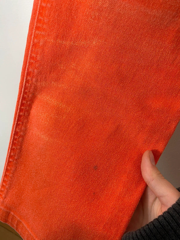 Roberto Cavalli Orange Distressed Ombre Straight Leg Jeans