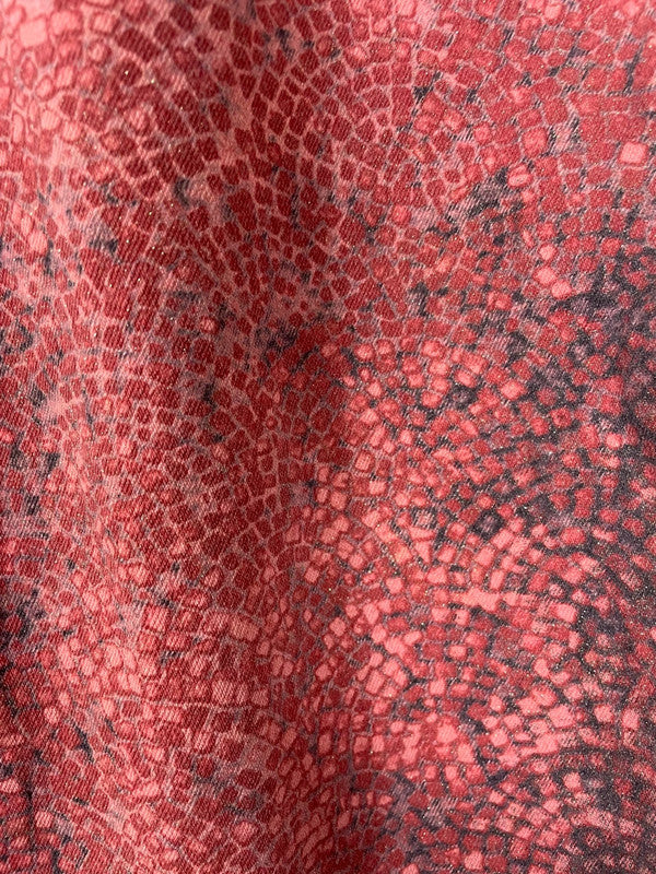 Roberto Cavalli Red & Black Mosaic Shimmer Straight-Leg Jeans