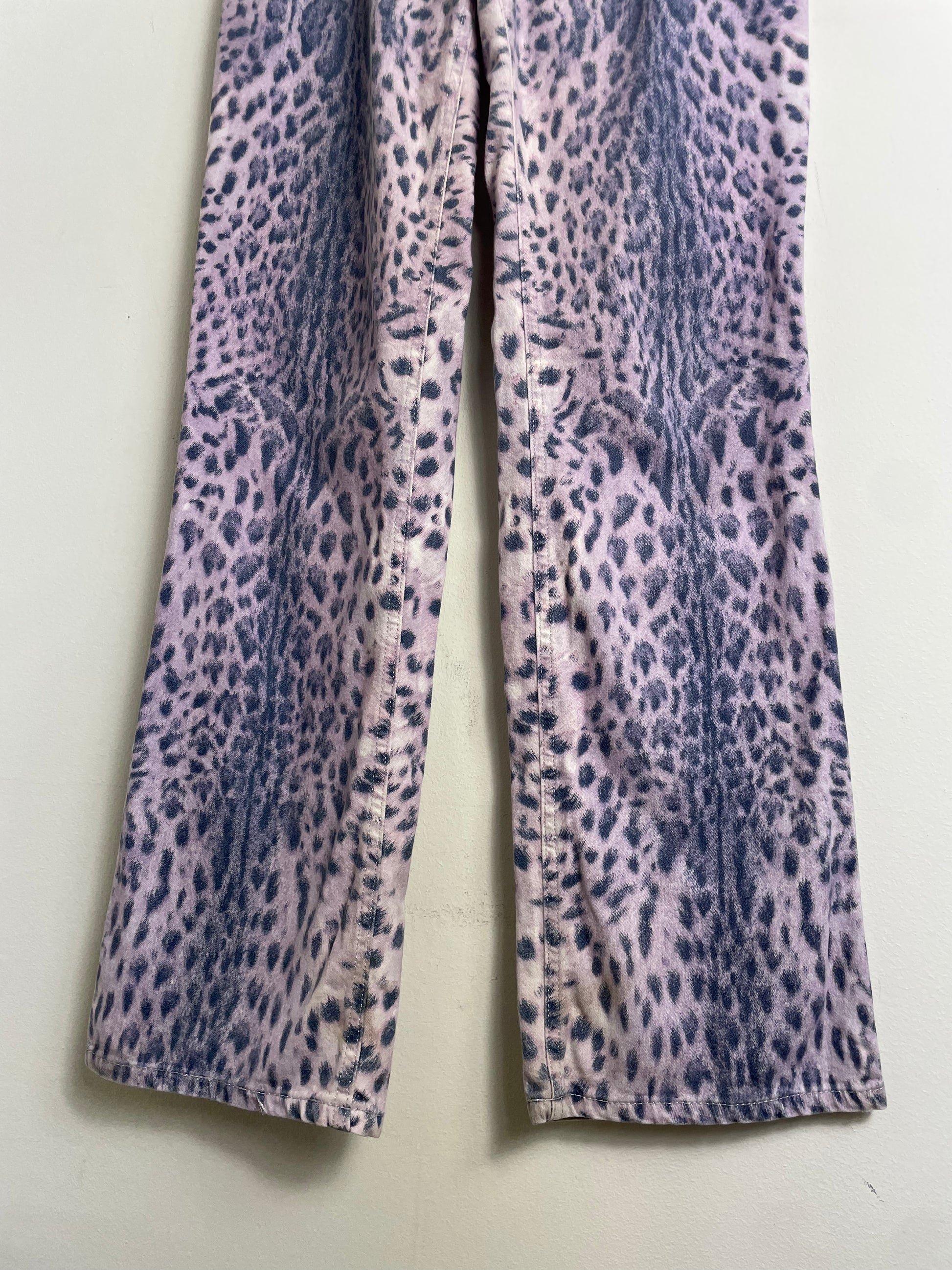 Roberto Cavalli Spring 2000 Purple Leopard Print Jeans 