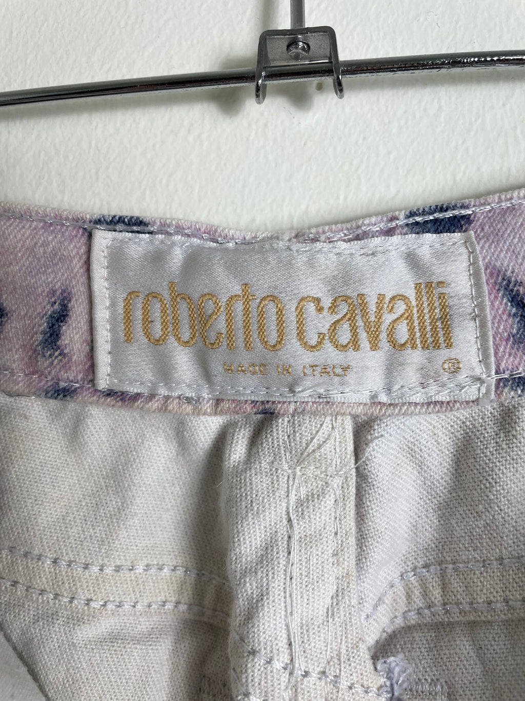 Roberto Cavalli Spring 2000 Purple Leopard Print Jeans 