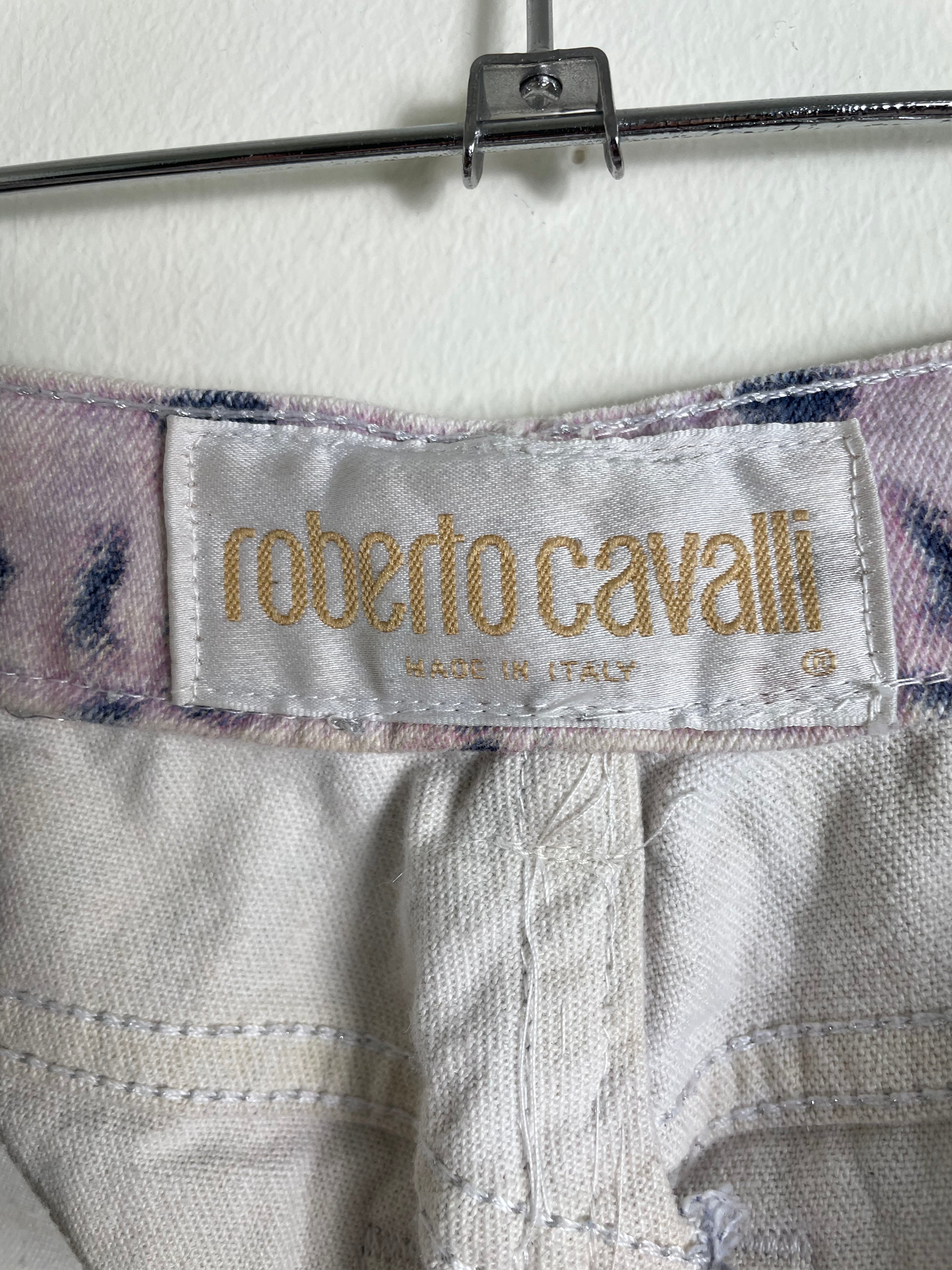 Roberto Cavalli Spring 2000 Purple Leopard Print Jeans 