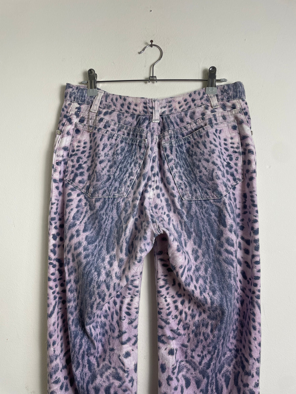 Roberto Cavalli Spring 2000 Purple Leopard Print Jeans 