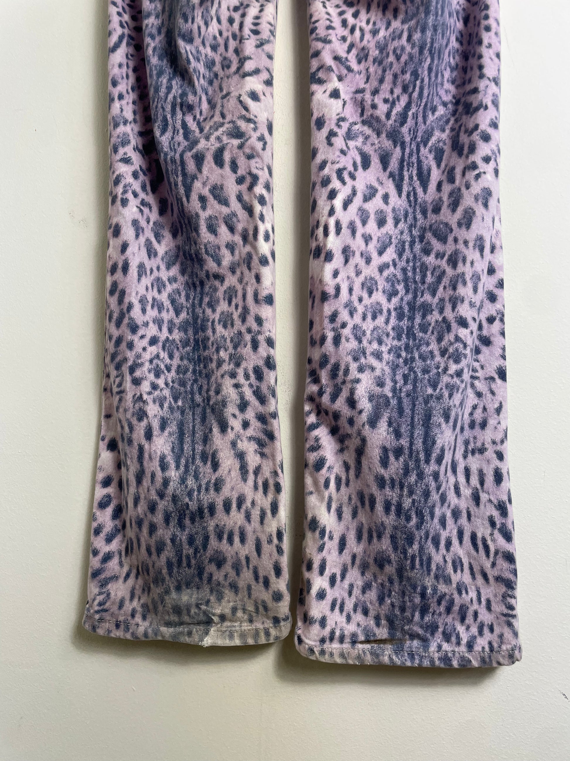 Roberto Cavalli Spring 2000 Purple Leopard Print Jeans 