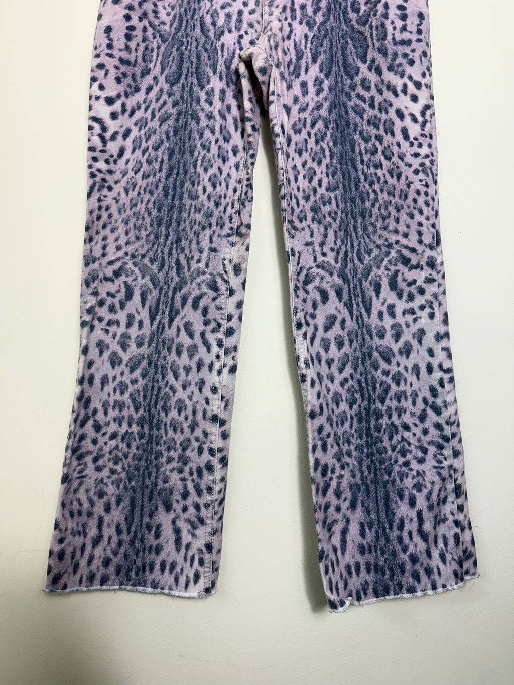 Roberto Cavalli Spring 2000 Purple Leopard Print Jeans XS