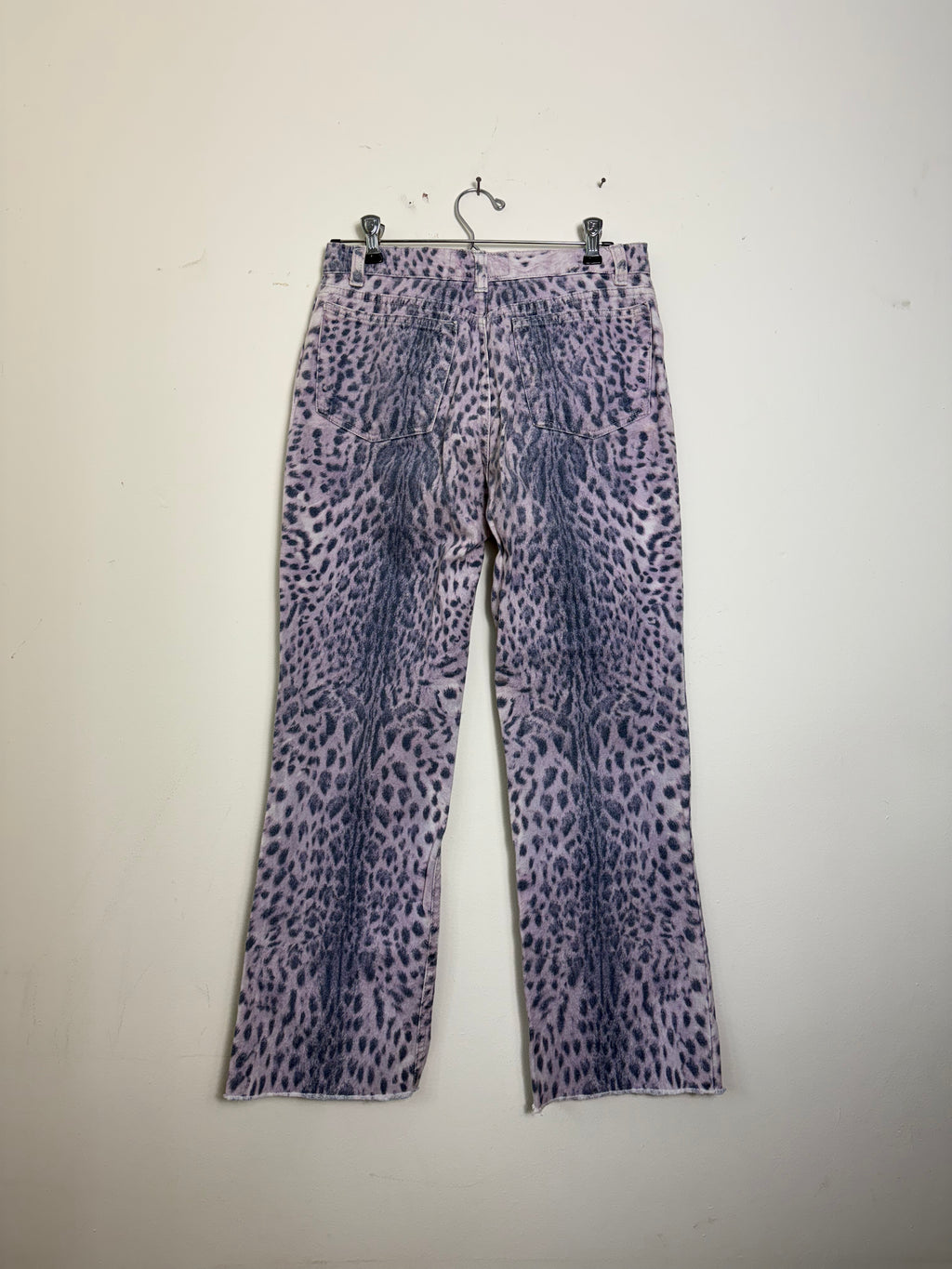 Roberto Cavalli Spring 2000 Purple Leopard Print Jeans XS