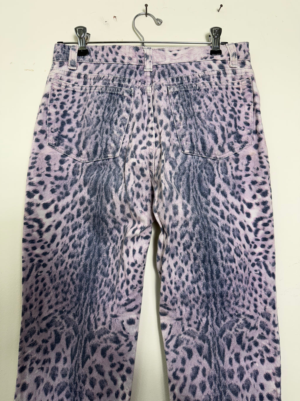 Roberto Cavalli Spring 2000 Purple Leopard Print Jeans XS