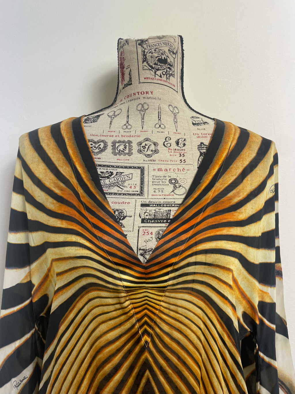Roberto Cavalli Spring 2007 Rare Flared Sleeves Sun Ray Mini Dress