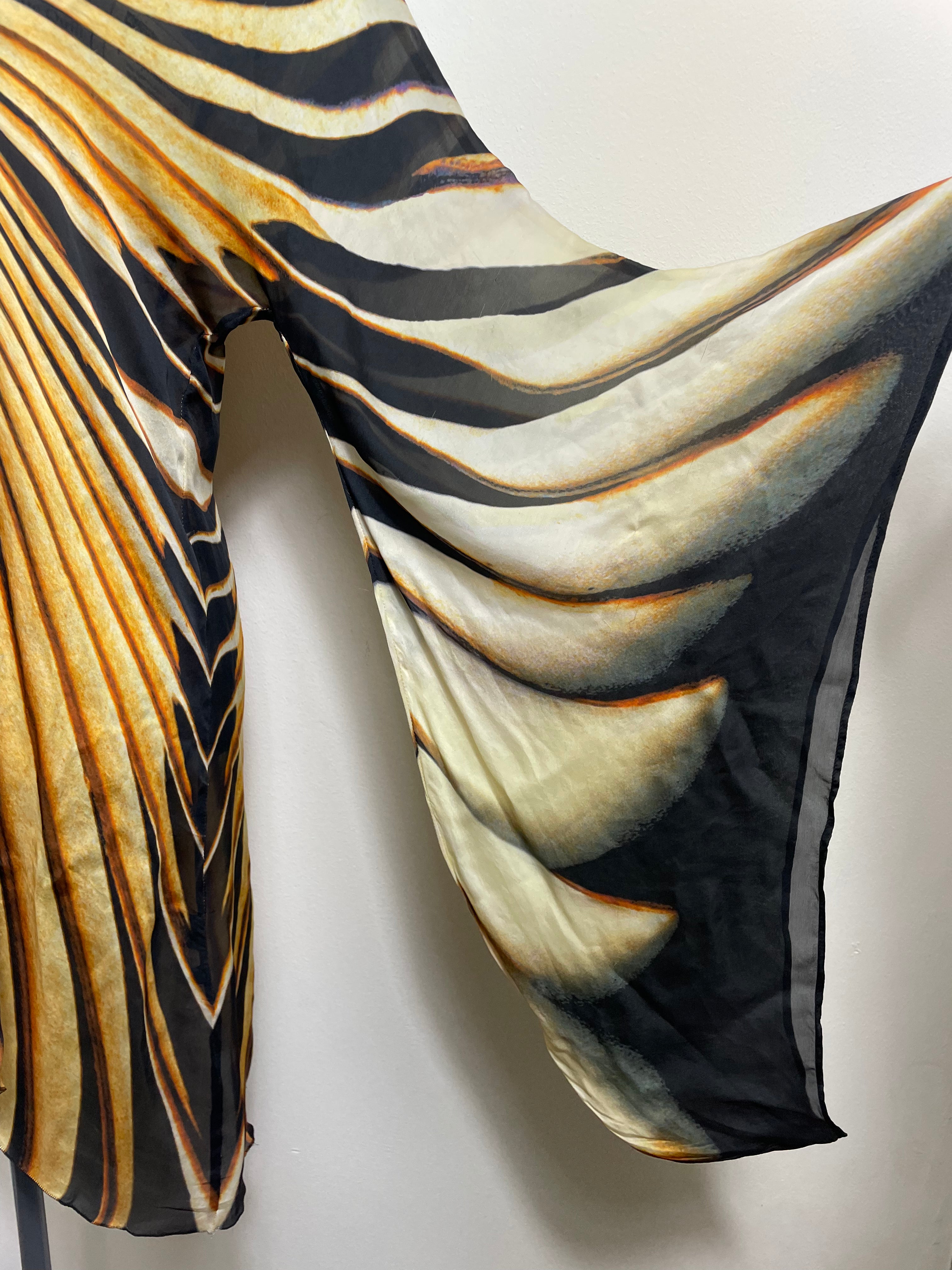 Roberto Cavalli Spring 2007 Rare Flared Sleeves Sun Ray Mini Dress
