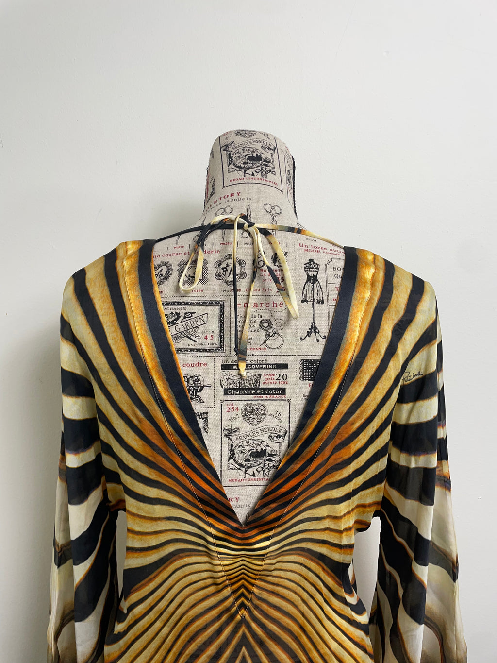 Roberto Cavalli Spring 2007 Rare Flared Sleeves Sun Ray Mini Dress
