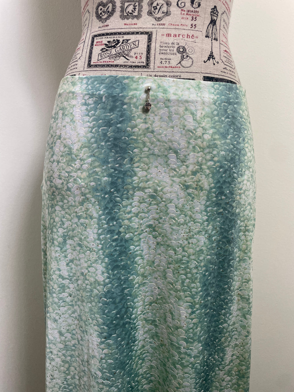 Roberto Cavalli Turquoise Scales Maxi Skirt