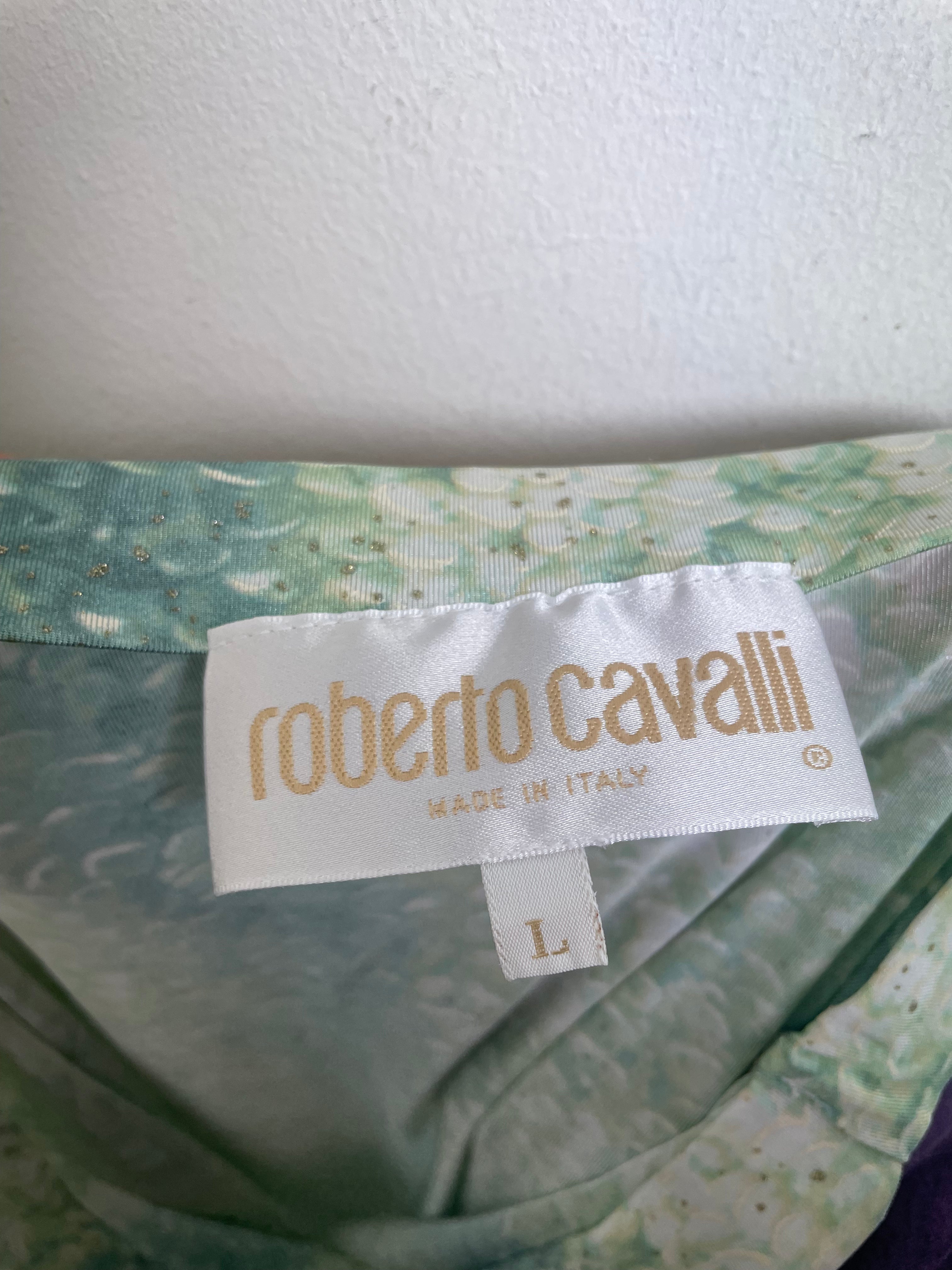 Roberto Cavalli Turquoise Scales Maxi Skirt