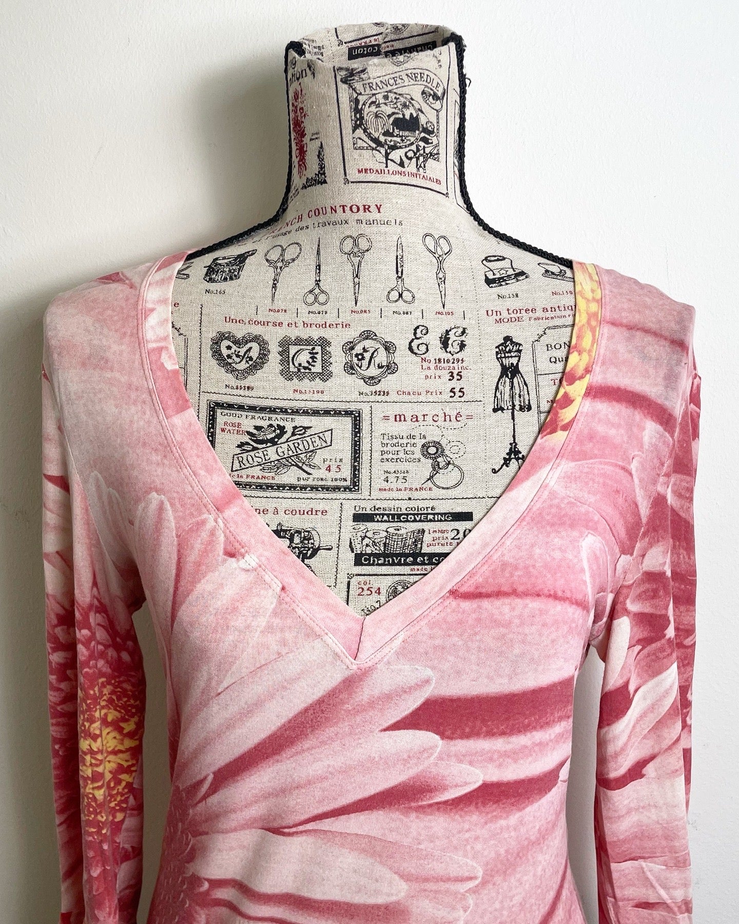 Roberto Cavalli Vintage Spring 2000 Pink Daisy Top