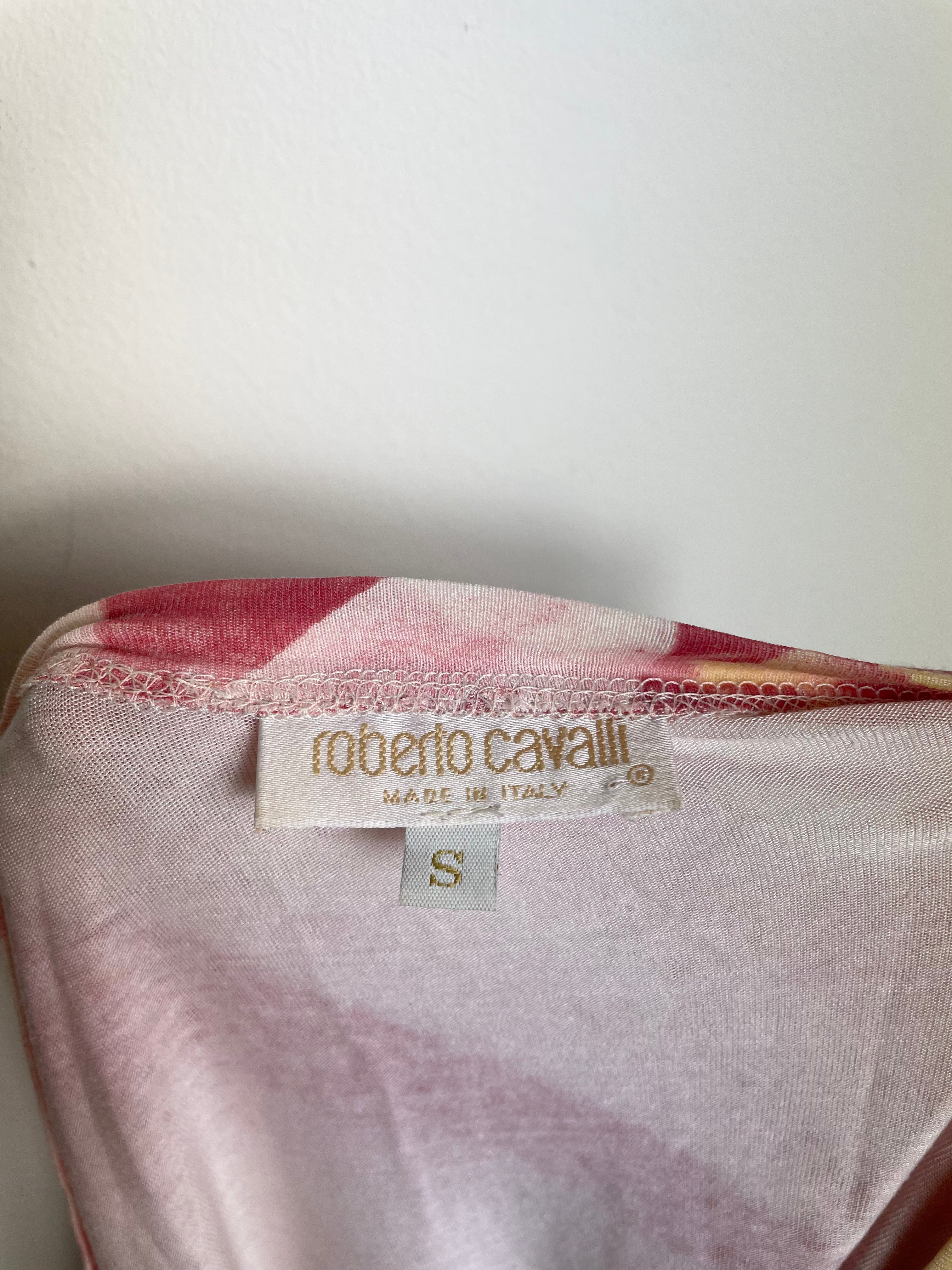 Roberto Cavalli Vintage Spring 2000 Pink Daisy Top