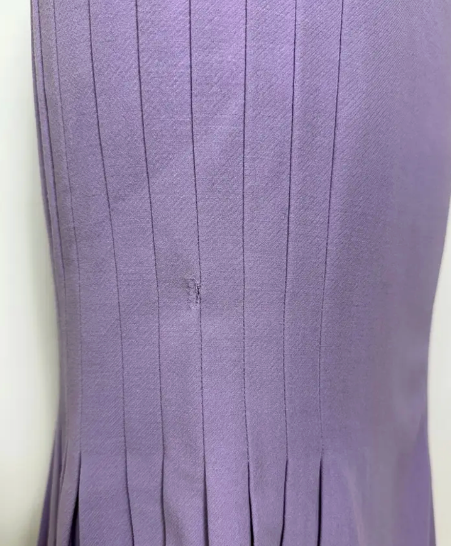 Gianni Versace Vintage Lilac Pleated A-Line Midi Skirt