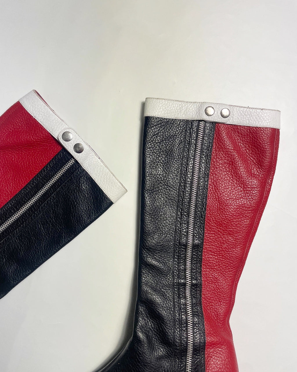 Vintage Knee High Kitten Heel Moto Biker Boots
