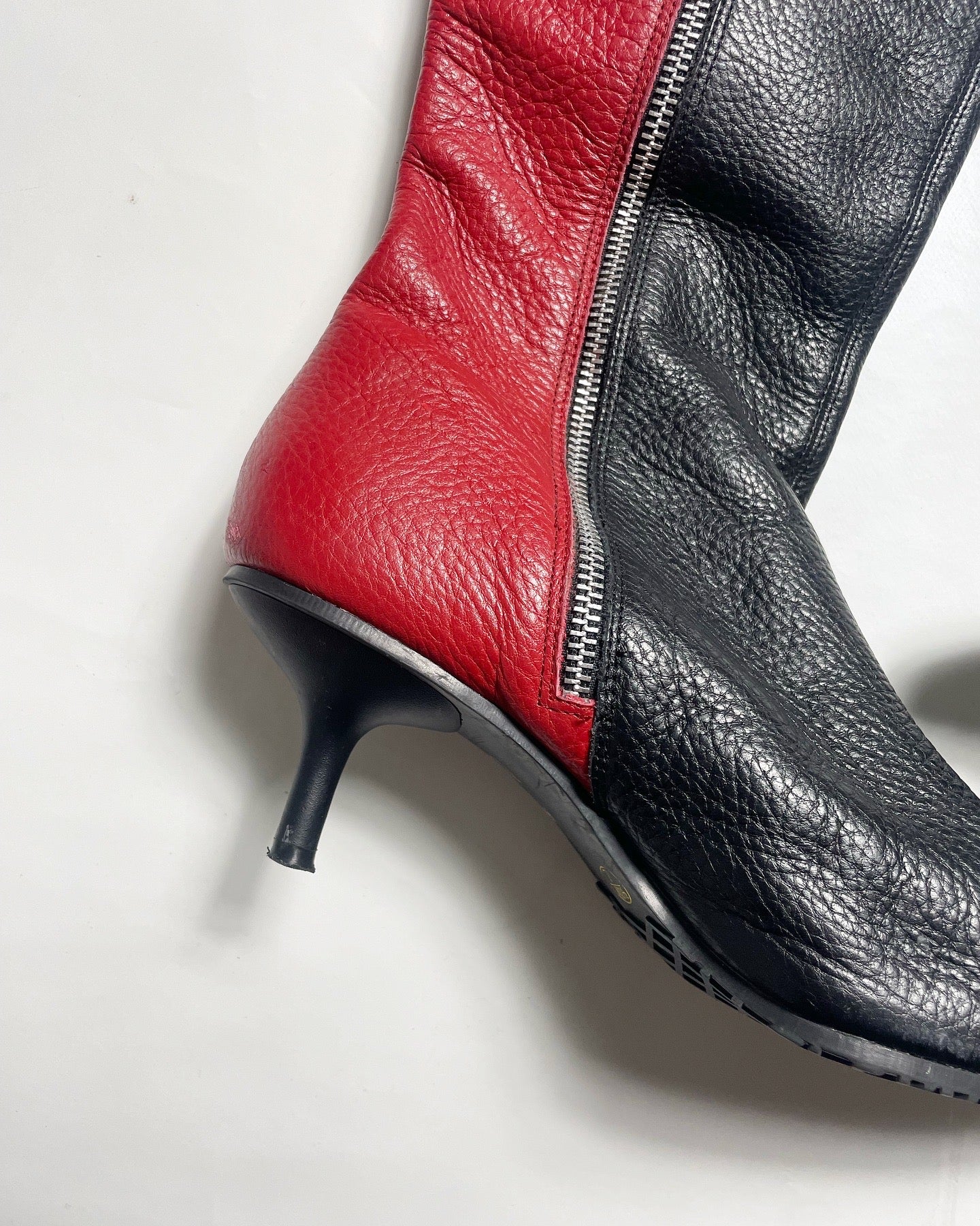 Vintage Knee High Kitten Heel Moto Biker Boots